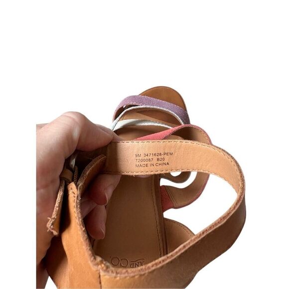 FRYE Adjustable Ankle Strap Heeled Sandals Leiah Brown Peach 9 Open Toe Leather - Picture 6 of 13